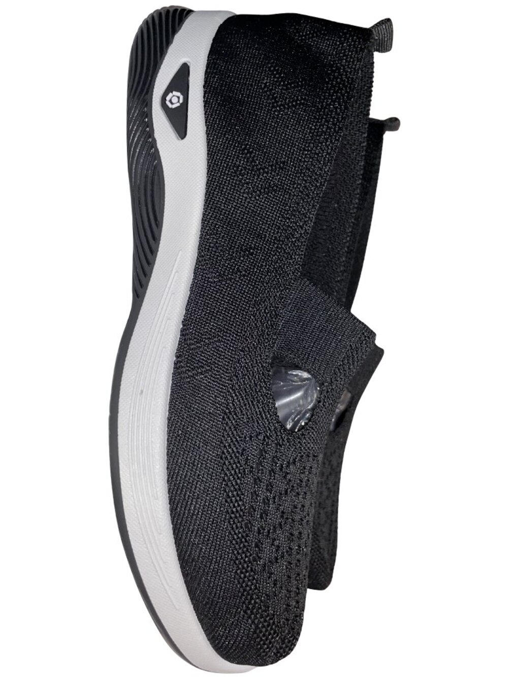 Women's Black Knit Slip-On Walking Sneakers Lightweight Comfort (Size 10.5/11)
